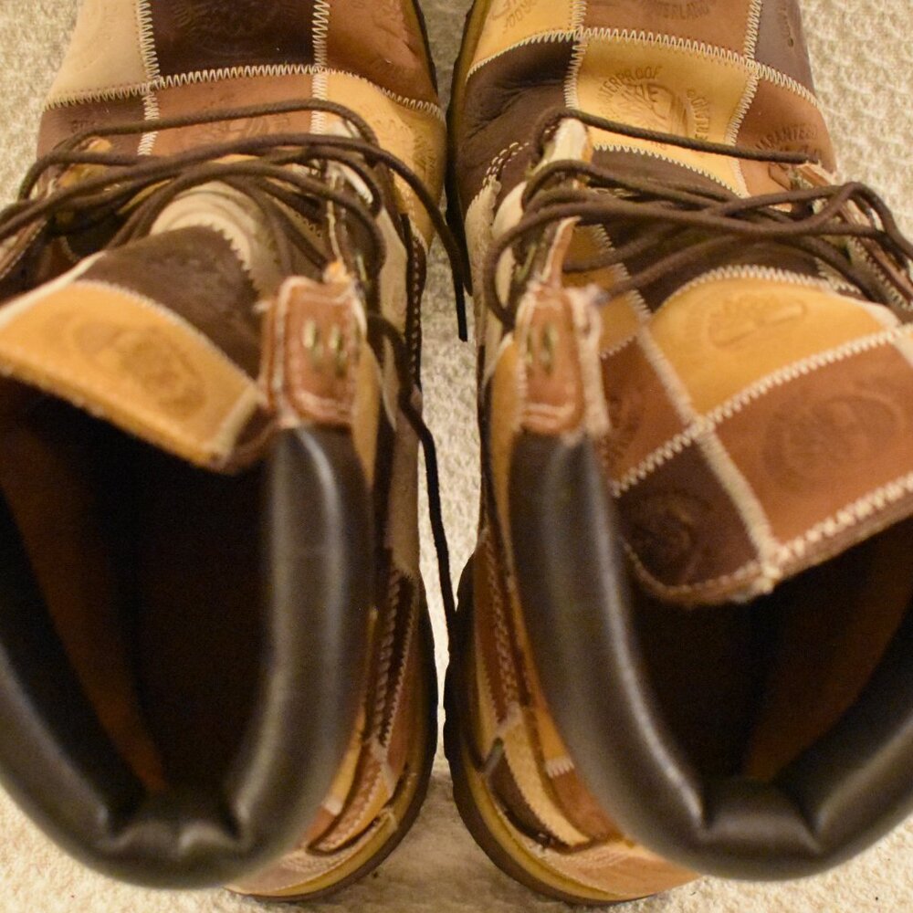 Timberland Brown Patchwork Style Leather Boots Si… - image 3